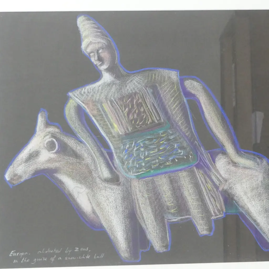 4 ARTWORKS; 3 PASTELS +  A. C. ODDY 'MERGING FORCES' 445x595mm Image 1++