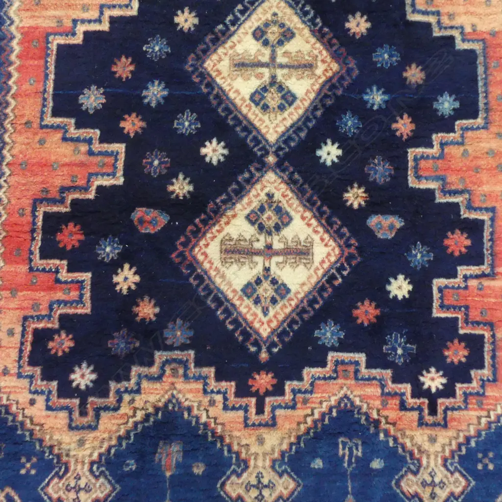 HAND KNOTTED WOOL PILE AFSHAR RUG 2160x1650mm Image 1++