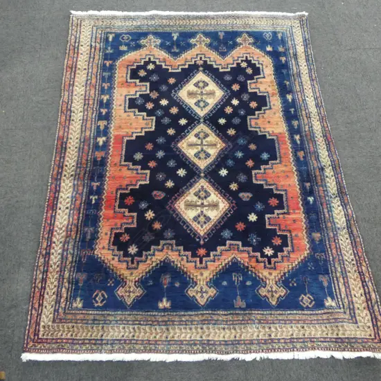 HAND KNOTTED WOOL PILE AFSHAR RUG 2160x1650mm