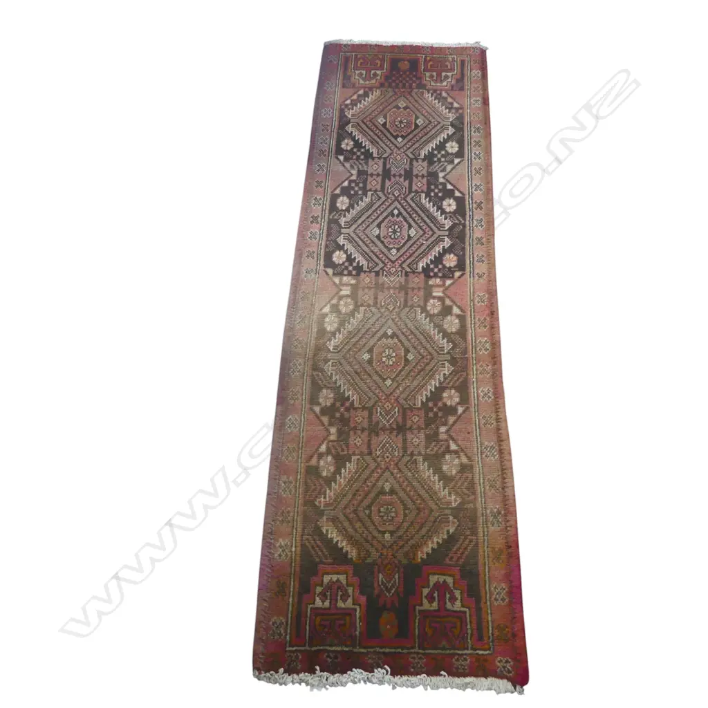 HAND KNOTTED WOOL PILE RUNNER 1950x550mm Image 1++