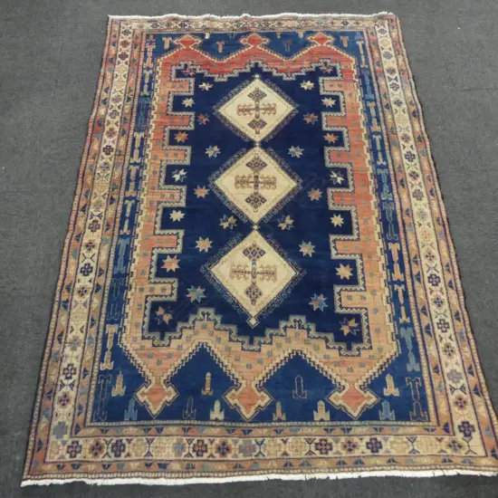 HAND KNOTTED WOOL PILE AFSHAR RUG fading 2300x1620mm