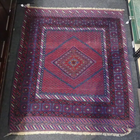 HAND KNOTTED ALL WOOL RUG 1400x1200mm