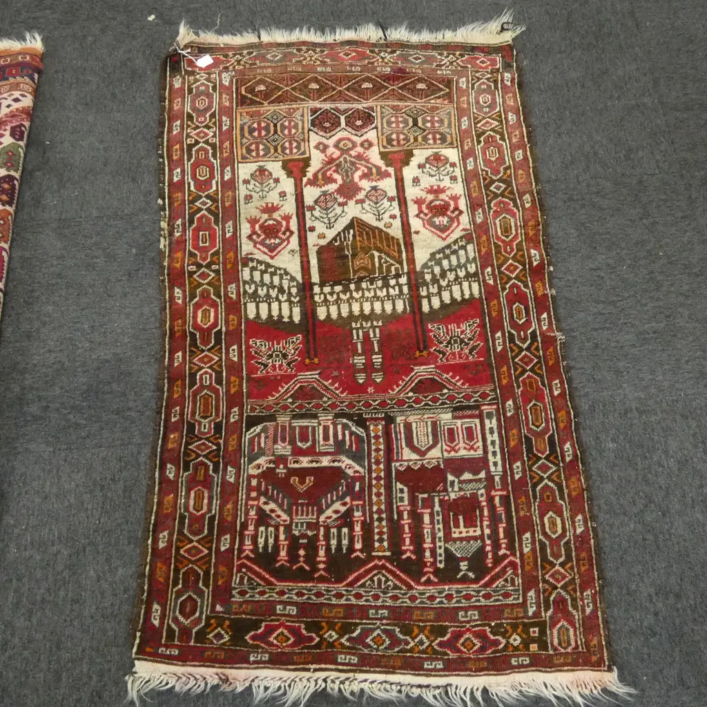 HAND KNOTTED ALL WOOL RUG 1350x800mm Image 1++