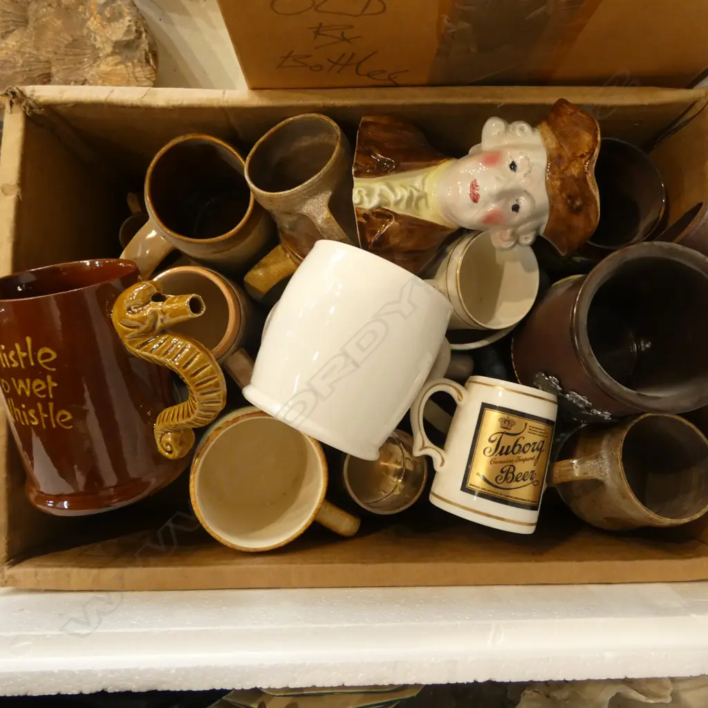 BOX LOT MIXED BEER MUGS  Image 1++