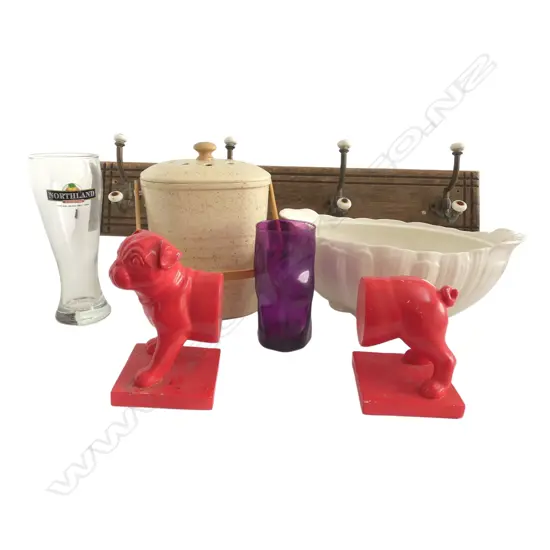 ASSTD ITEMS COATRACK, GLASS ETC