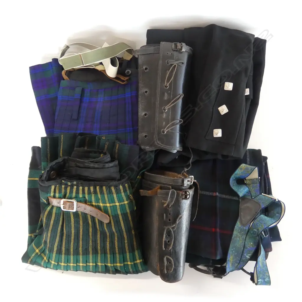 ASST. SCOTTISH COSTUME; 2 KILTS, PR TREWS Image 1++