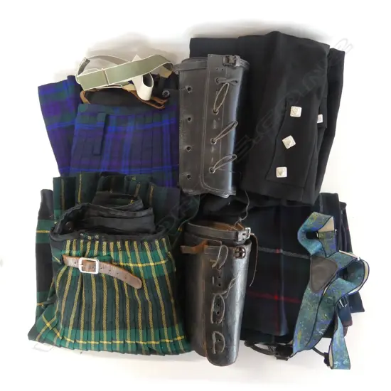ASST. SCOTTISH COSTUME; 2 KILTS, PR TREWS