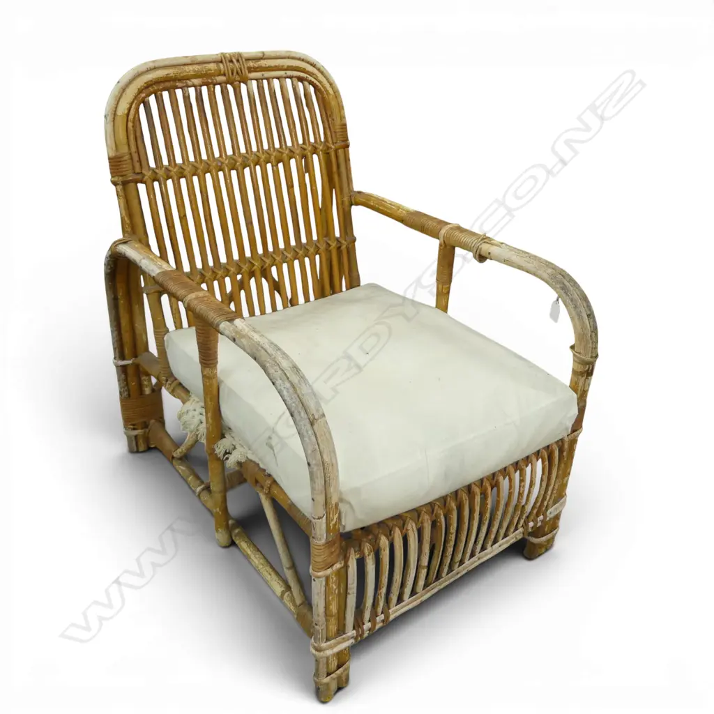 CANE ARMCHAIR, WORN Image 1++