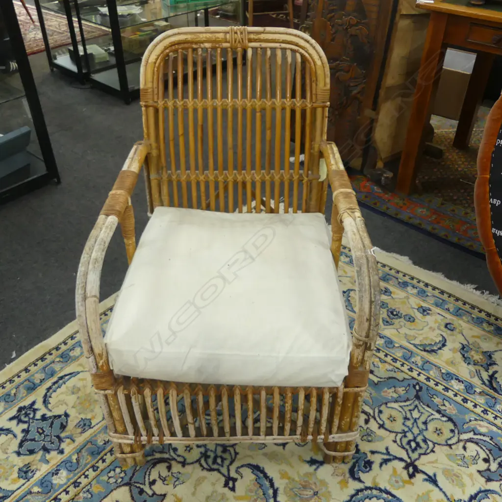 CANE ARMCHAIR, WORN Image 1++