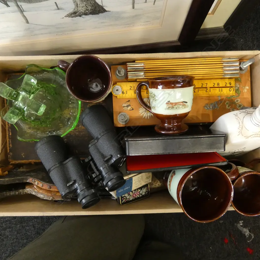 BINOCULARS, DENBY HUNTING MUGS, RULERS ETC Image 1++