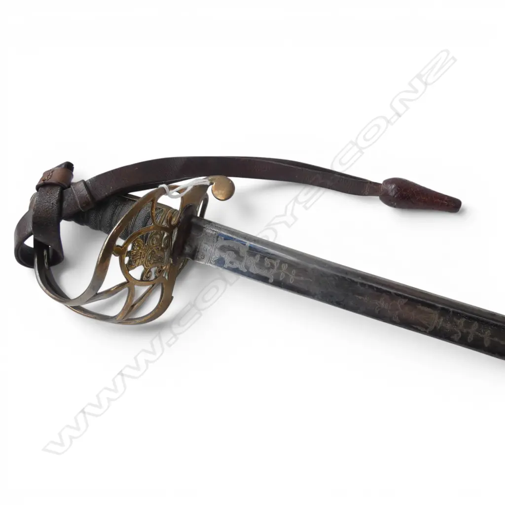 REEVES & Co. CAVALRY SWORD w. LEATHER SHEATH L.960mm Image 1++