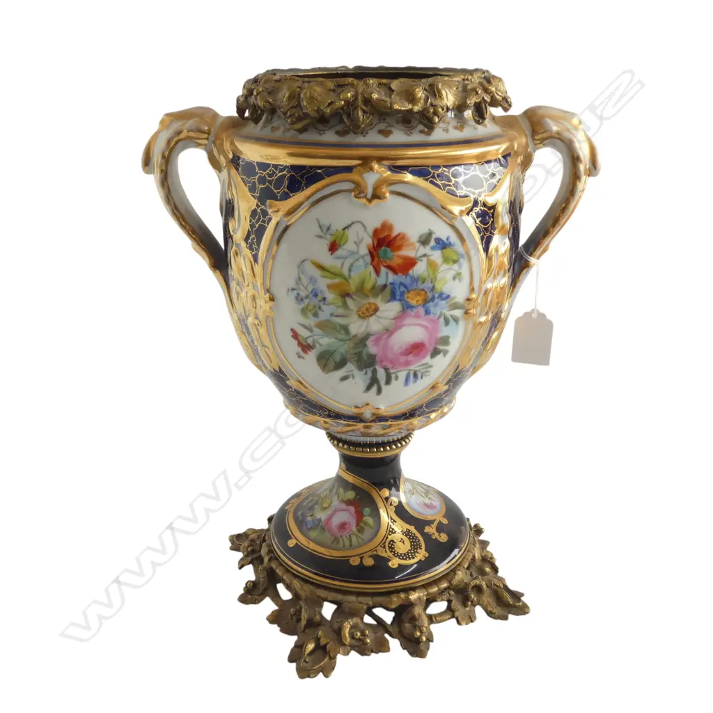 ANTIQUE SEVRES STYLE PORCELAIN VASE H.325mm Image 1++