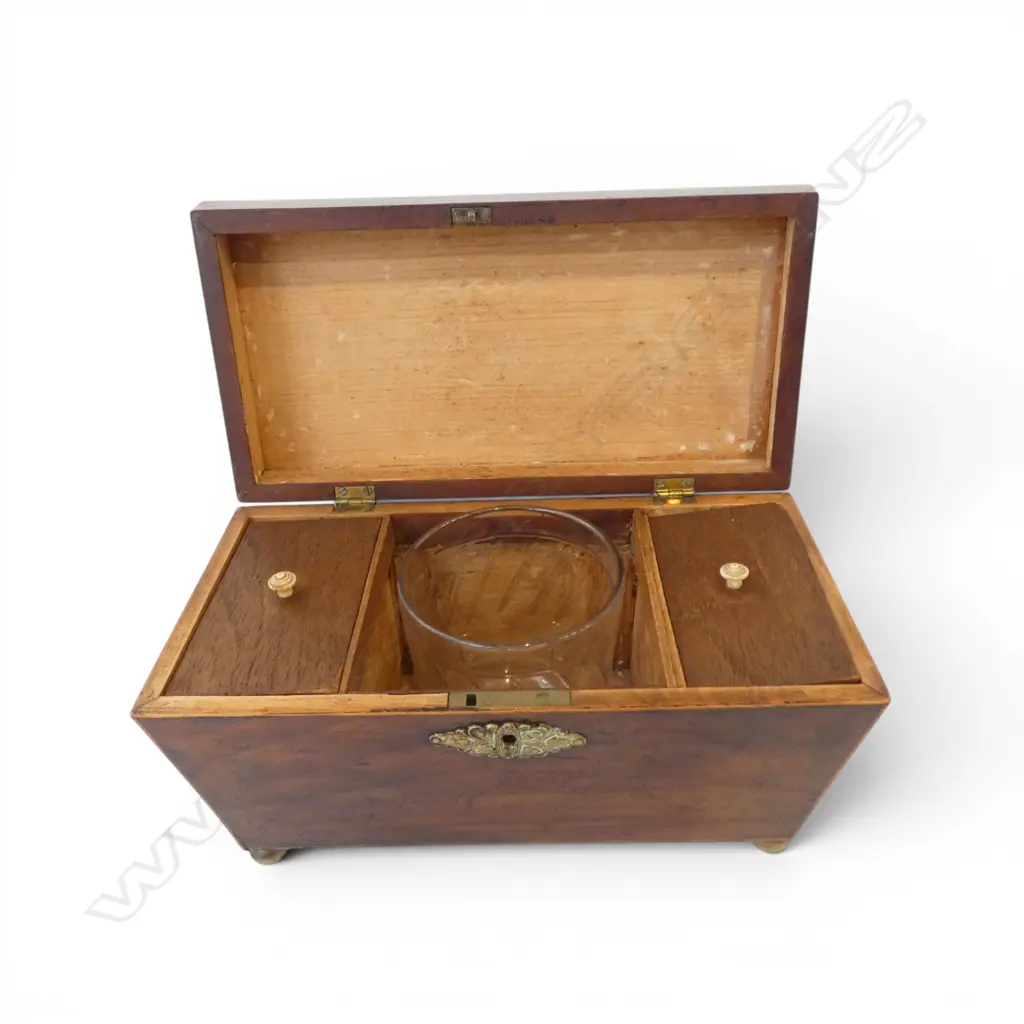 ANTIQUE TEA CADDY W.285mm foot missing Image 1++