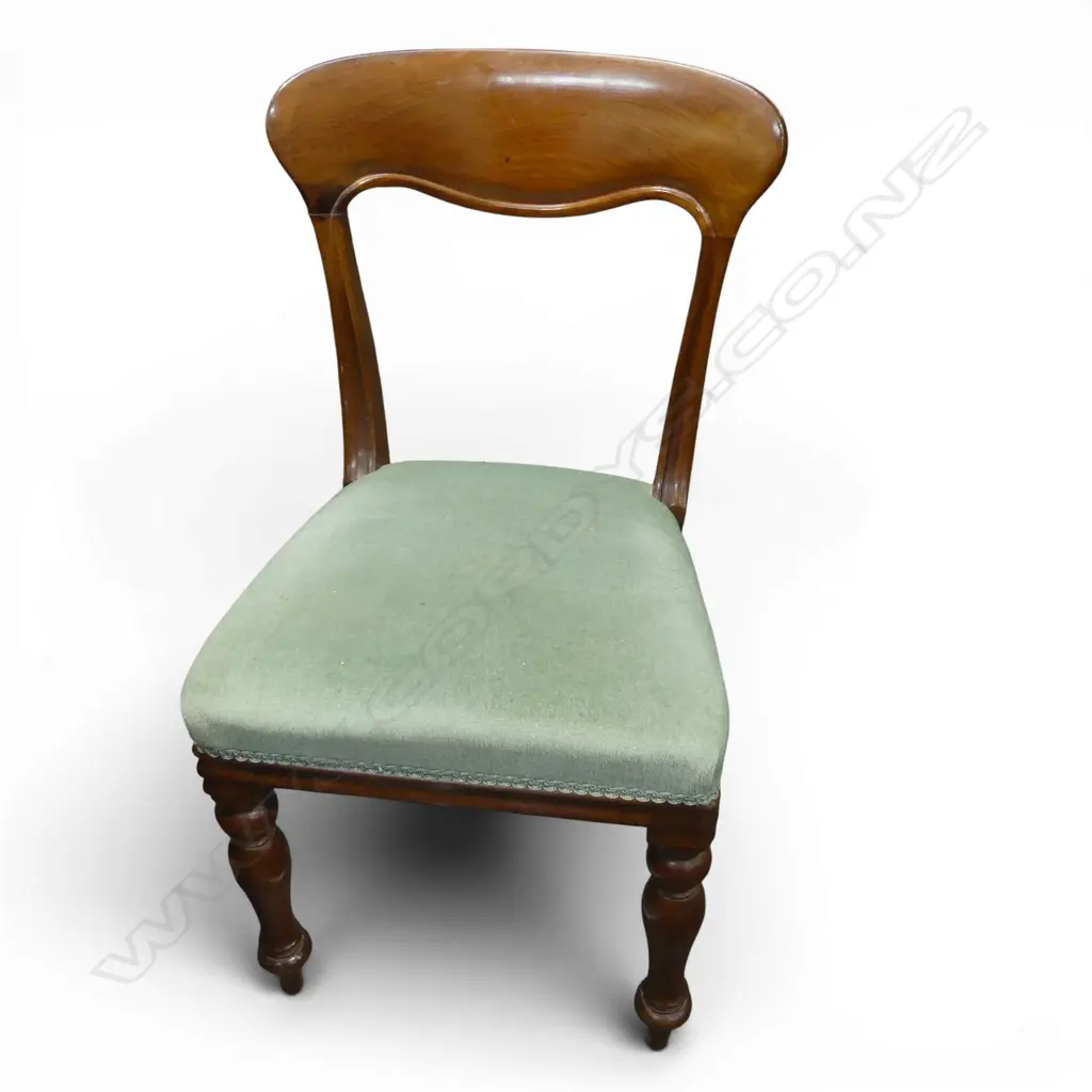 VICTORIAN WALNUT LOO TABLE L.1440 H.740mm + 4 VICTORIAN CHAIRS Image 1++