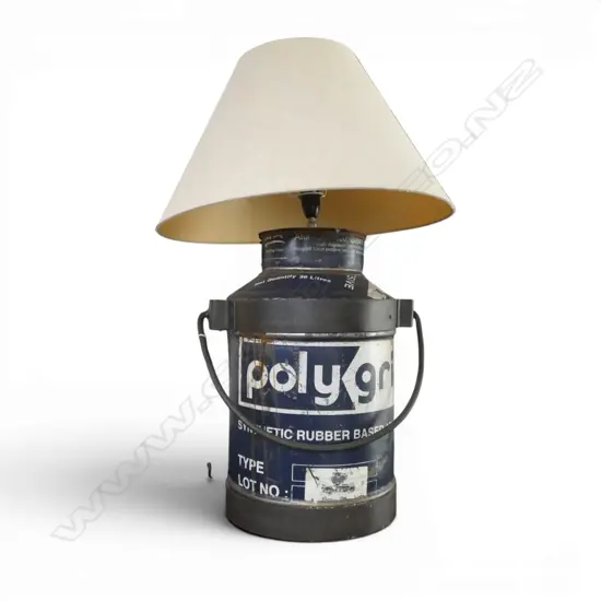 POLYGRIP CANISTER CONVERTED TO TABLE LAMP H.760mm