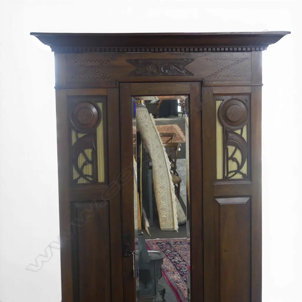 ARTS & CRAFTS WARDROBE, MIRROR DOOR 1090x510x1970mm Image 1++