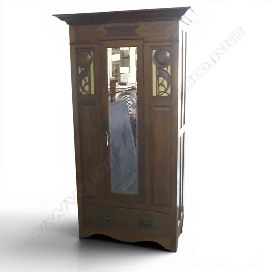 ARTS & CRAFTS WARDROBE, MIRROR DOOR 1090x510x1970mm