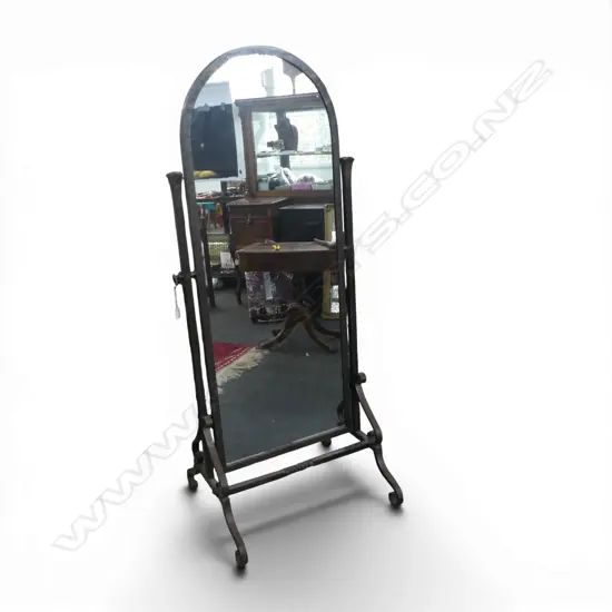 CHEVAL MIRROR IN WROUGHT IRON FRAME H.1600mm