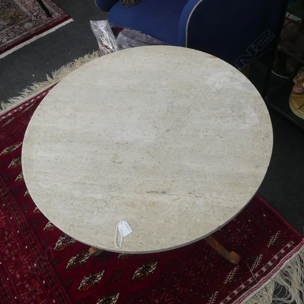 OUTDOOR TABLE, MARBLE TOP H.710mm, 710mm dia Image 1++