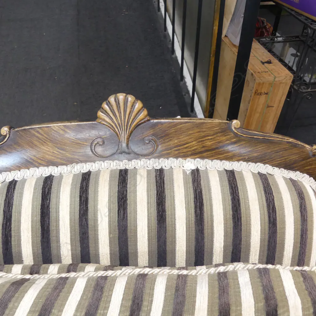 PR ARMCHAIRS, STRIPED VELVET UPHOLSTERY Image 1++