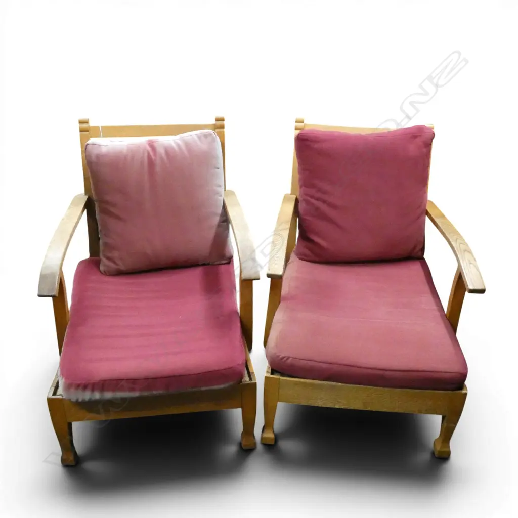 PAIR OF PARKER KNOLL ARMCHAIRS (UPHOLSTERY FADED) Image 1++