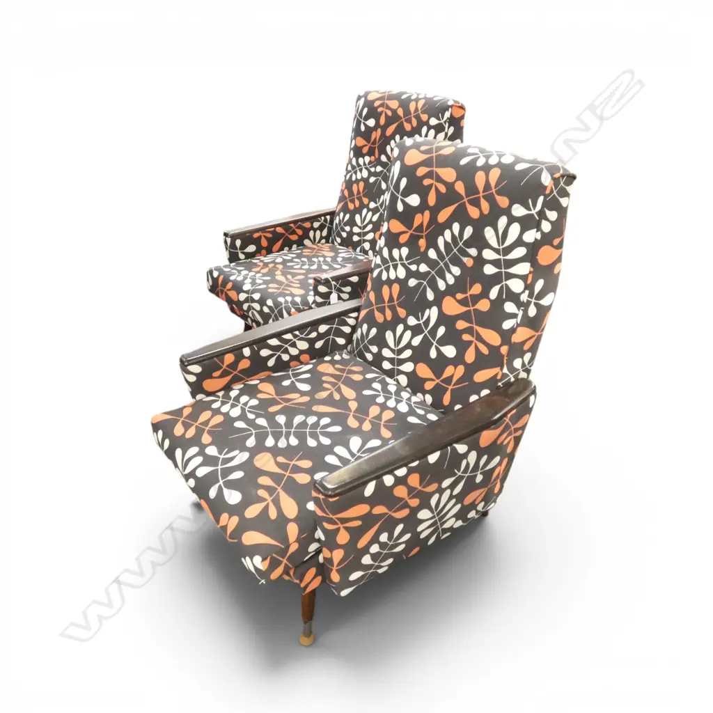 PR MID-CENTURY RE-UPHOLSTERED MORGAN FURNITURE CHAIRS Image 1++