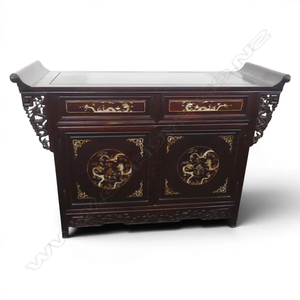 CHINESE ALTAR TABLE WITH MOTHER OF PEARL INLAY, 1260 x 500 x 870mm Image 1++