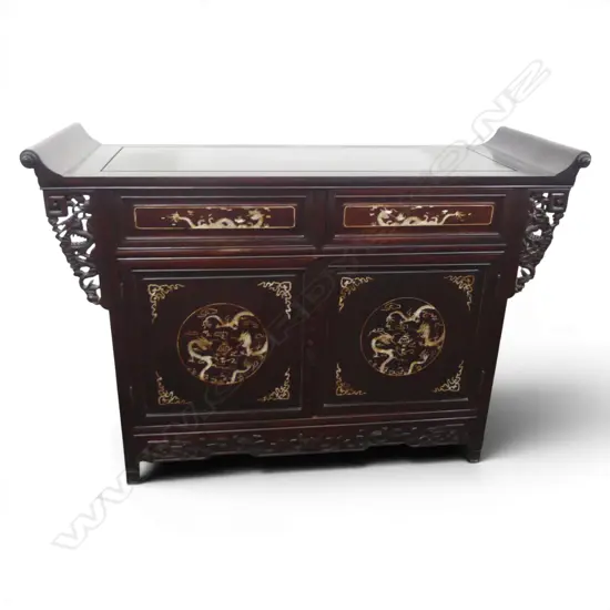 CHINESE ALTAR TABLE WITH MOTHER OF PEARL INLAY, 1260 x 500 x 870mm