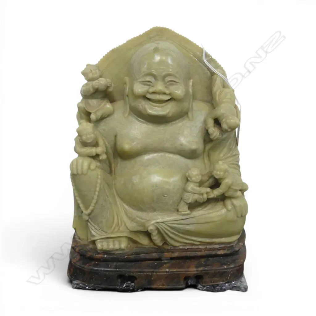 CARVED SOAPSTONE BUDDHA H.235mm Image 1++