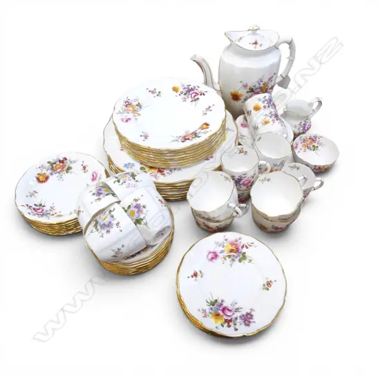 ASST. ROYAL CROWN DERBY 'DERBY POSIES' CHINA Incl. COFFEE POT, SUGAR, CREAM, CANS, etc