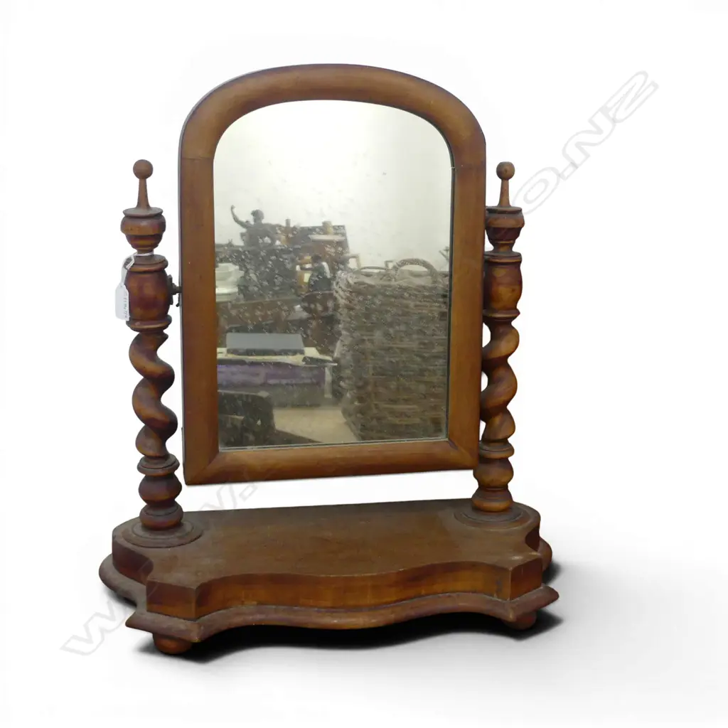 ANTIQUE MAHOGANY TOILET MIRROR H.560mm Image 1++