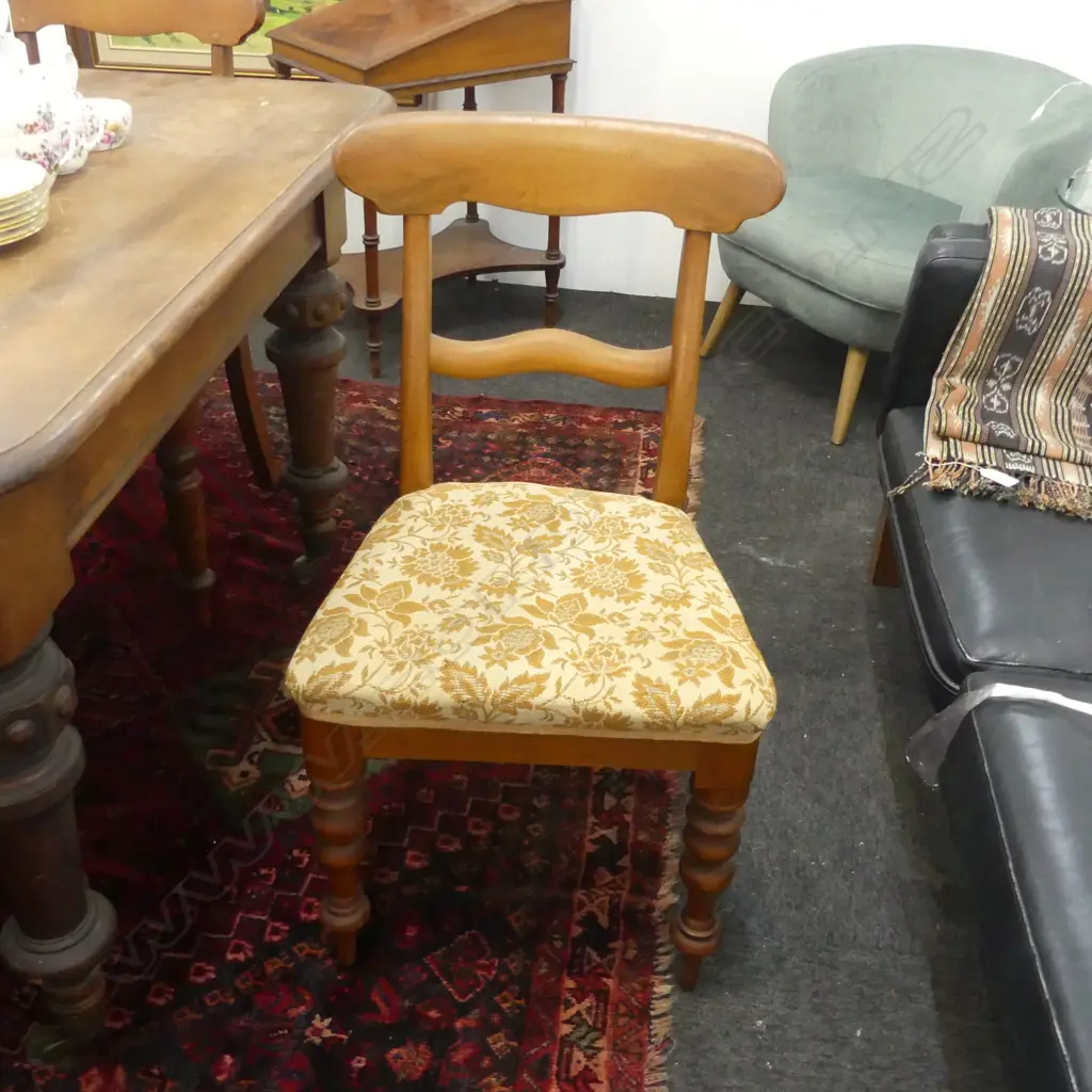 VICTORIAN MAHOGANY EXTENSION DINING TABLE ON CASTORS + 8 CHAIRS 1910x1180mm (INCL. LEAF 435mm) Image 1++