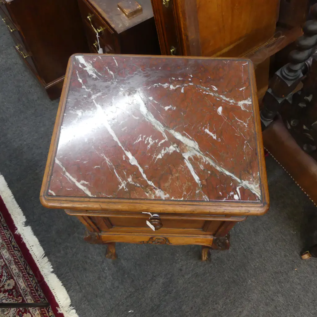 FRENCH MARBLE TOP NIGHT STAND H.850mm Image 1++