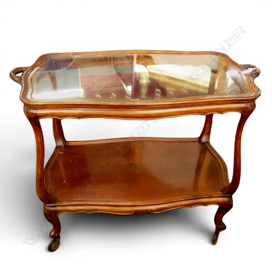 SERVING TROLLEY WITH GLASS TOP