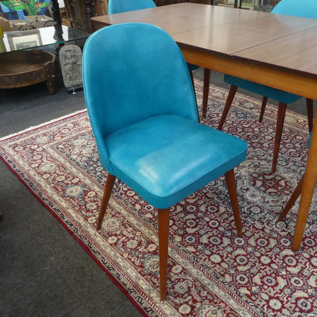 VINTAGE EXTENDING TABLE w. LEAF & 4 CHAIRS 1520x760x720mm Image 1++