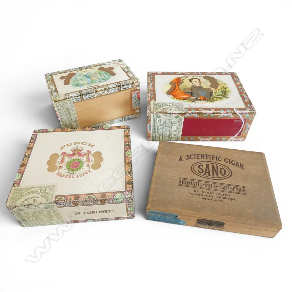 4 VINTAGE CIGAR BOXES  Image 1++