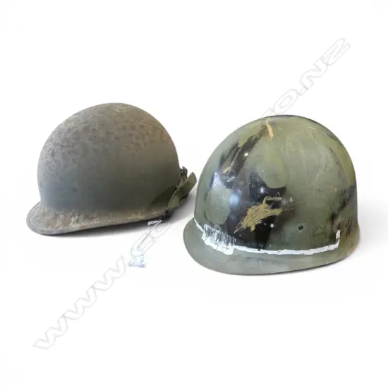 2 MILITARY HELMETS