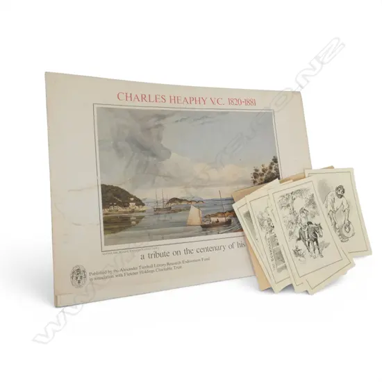 CHARLES HEAPY - WHITE TERRACES, KAURI FOREST, MILFORD SOUND, ED 2500 U/F IN FOLIO + LIONEL LINDAY U/F REPRO PRINTS