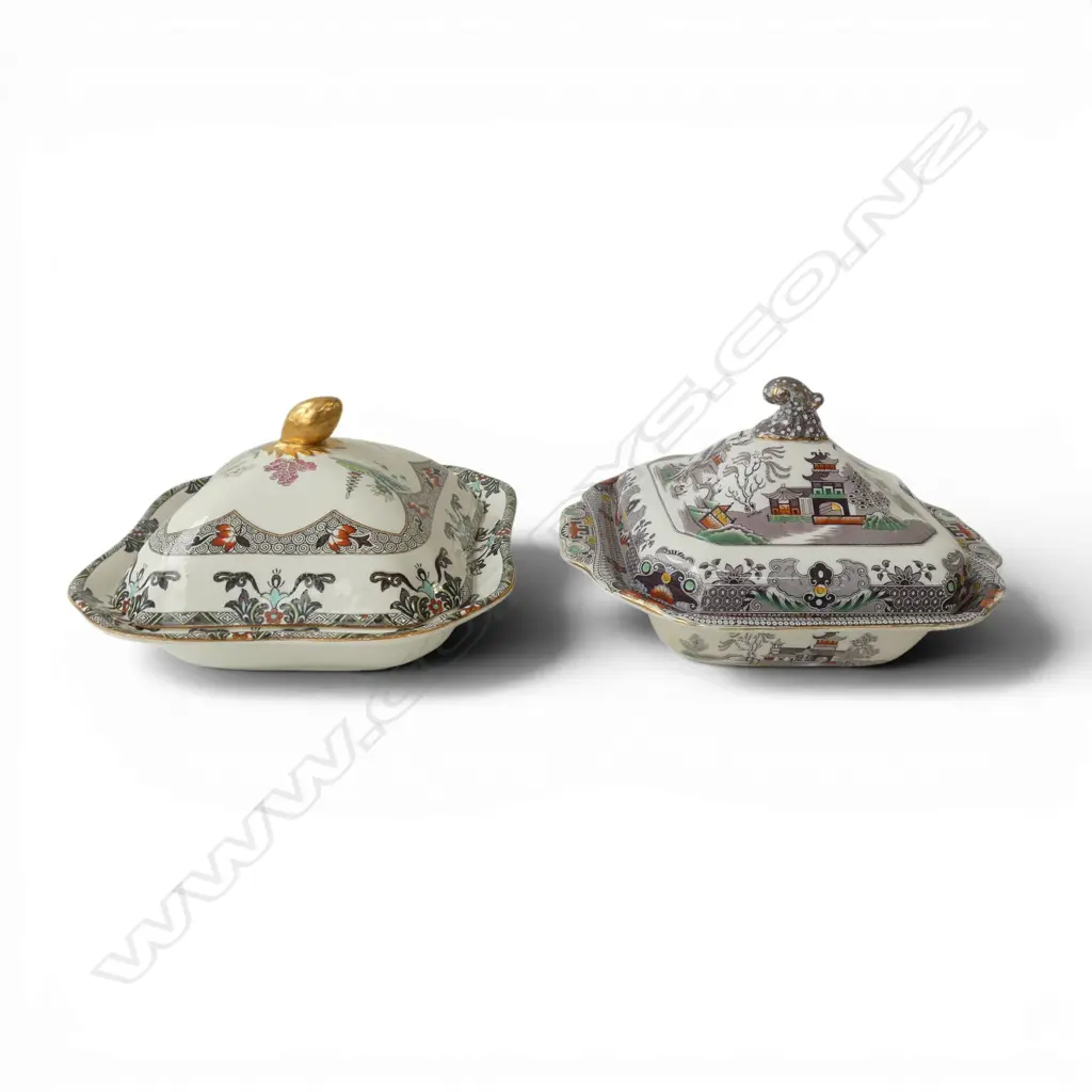 2 TUREENS; 1 SPODE LANDSCAPE PATTERN W.240mm Image 1++
