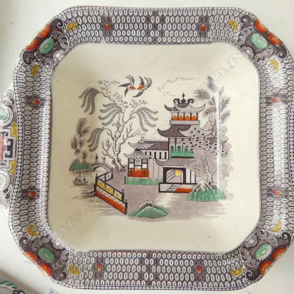 2 TUREENS; 1 SPODE LANDSCAPE PATTERN W.240mm Image 1++