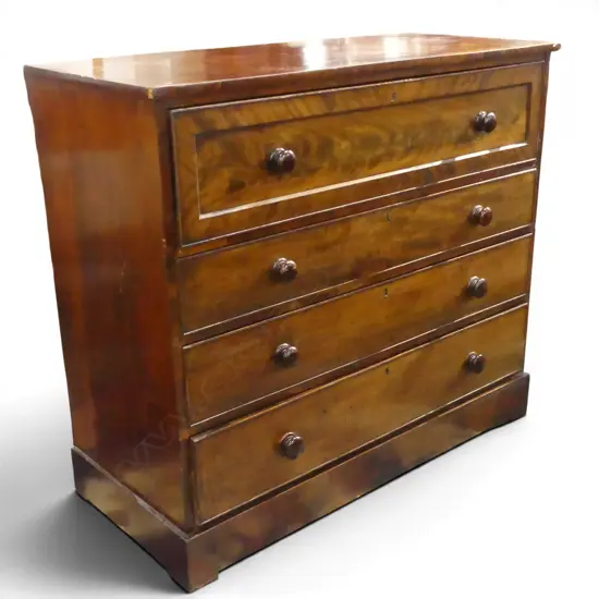 ANTIQUE MAHOGANY SECRETAIRE CHEST OF DRAWERS 1255x540x1115mm
