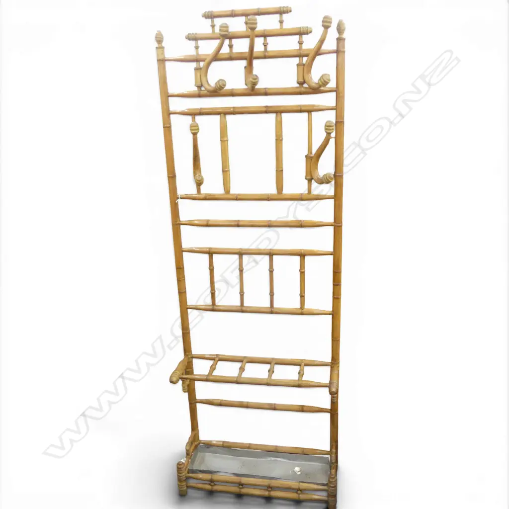 REGENCY BEECH FAUX BAMBOO HALL STAND 710x270x2040mm Image 1++