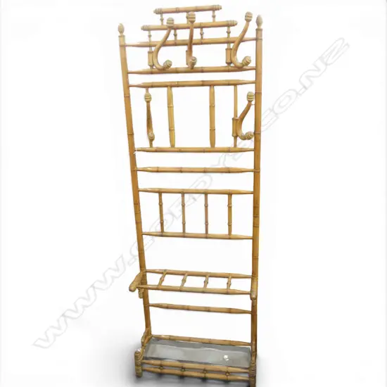 REGENCY BEECH FAUX BAMBOO HALL STAND 710x270x2040mm