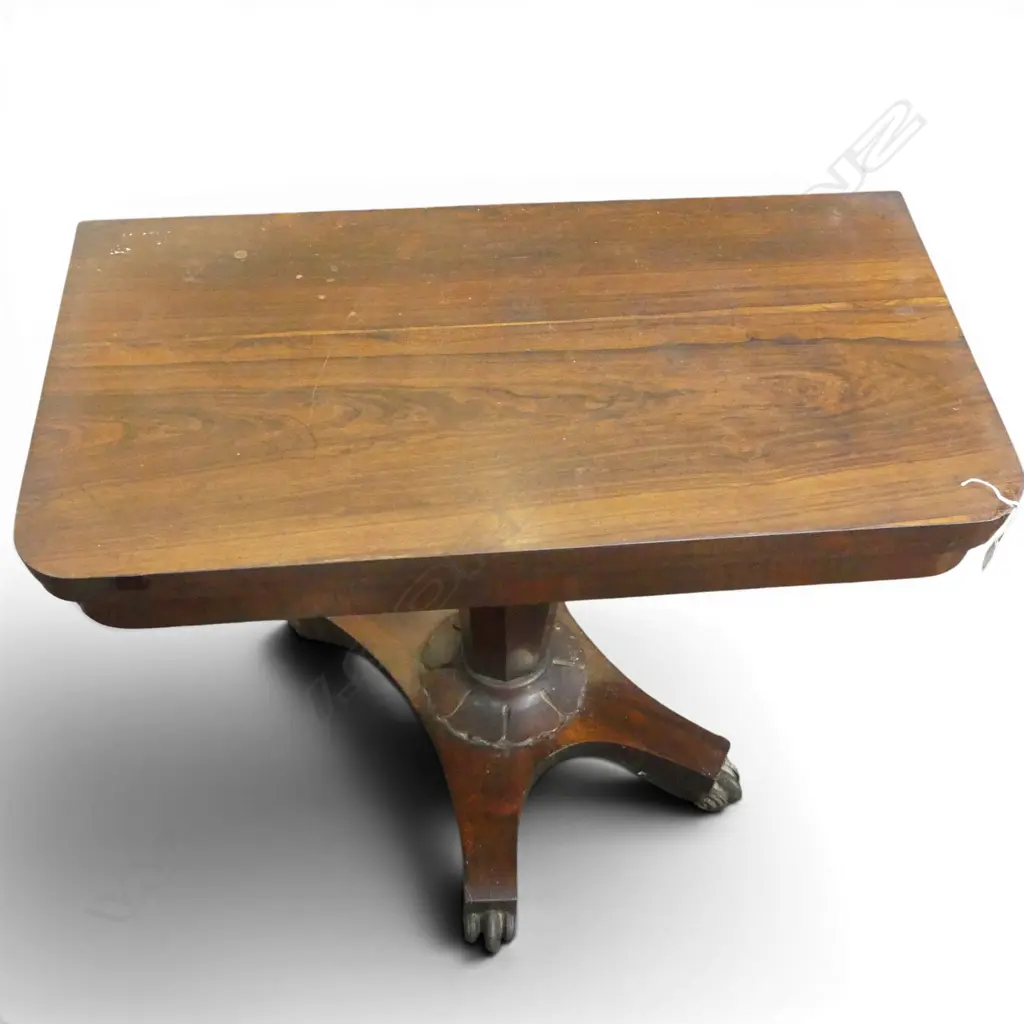 ANTIQUE MAHOGANY PEDESTAL CARD TABLE 895x460x735mm Image 1++