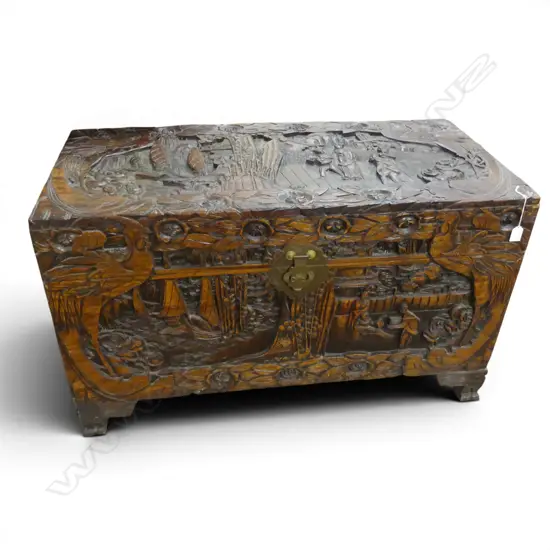 ORIENTAL CARVED CAMPHOR CHEST 1010x500x600mm