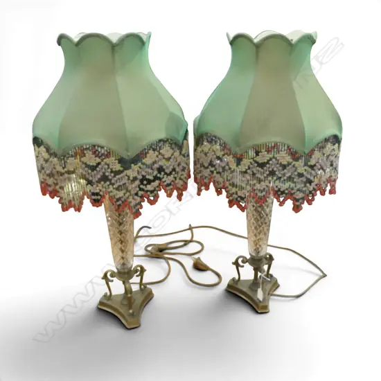PR TABLE LAMPS w. BEADED SHADES H.765mm