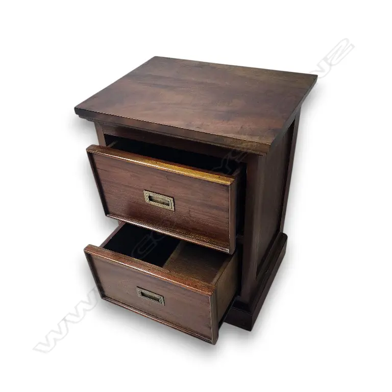 TWO DRAWER BEDSIDE TABLE 700 H x 500 x 400 mm Image 1++