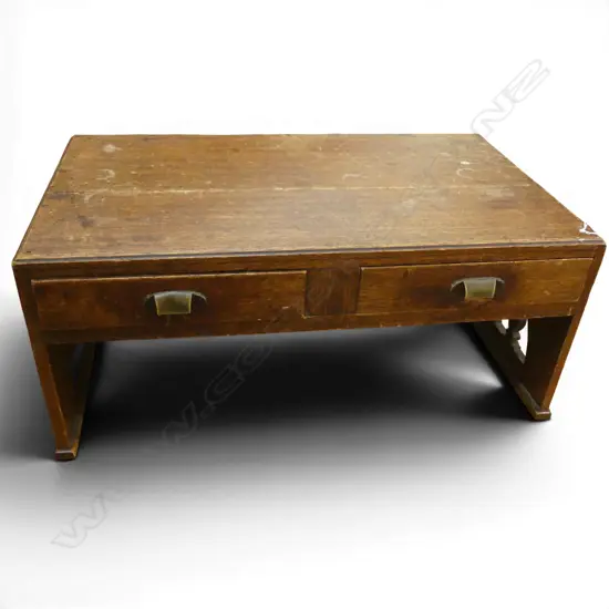 LOW MAHOGANY TABLE w. 2 DRAWERS 750x440x320mm