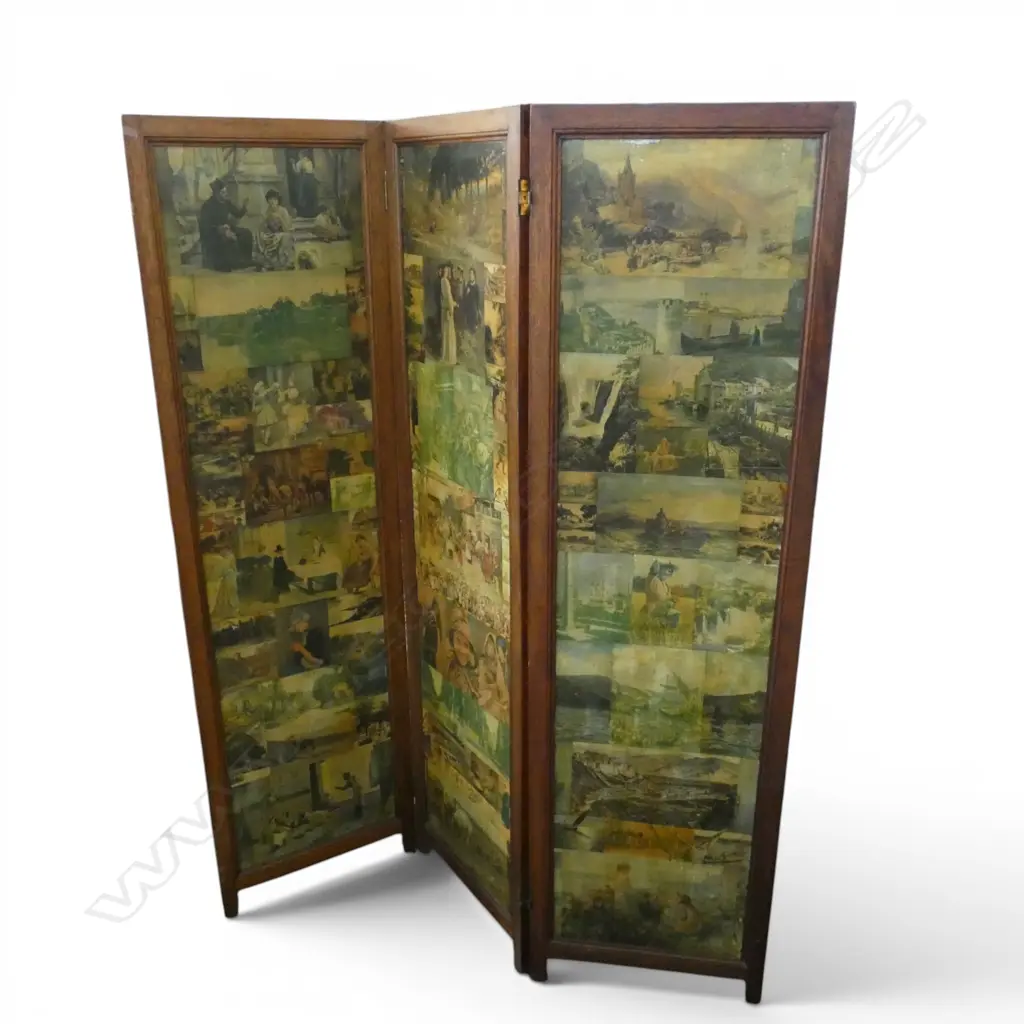 3 PANEL SCREEN, OAK FRAME 1590x440mm Image 1++