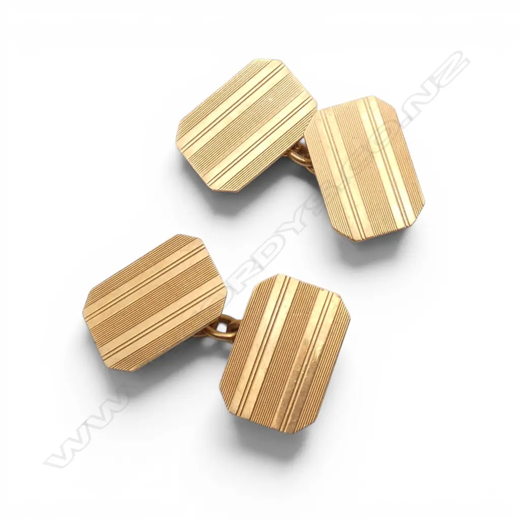 PR 18CT CUFFLINKS, 8.4gms Image 1++
